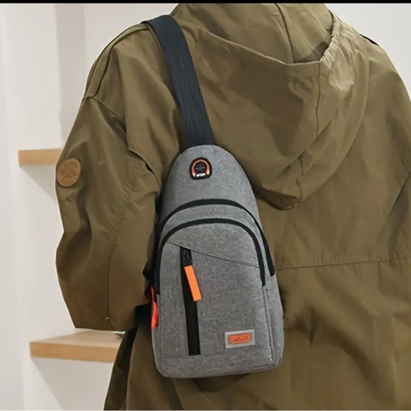 Durable Nylon Crossbody Chest Bag with Adjustable Strap, Lightweight Zip Closure - Picture 2 of 4